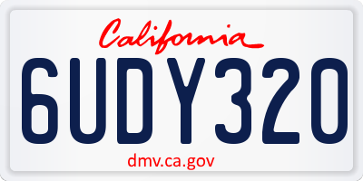 CA license plate 6UDY320
