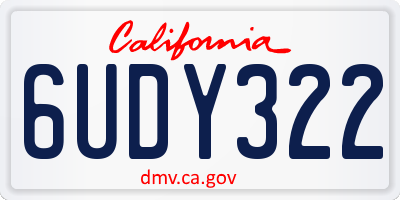 CA license plate 6UDY322