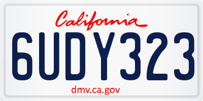 CA license plate 6UDY323