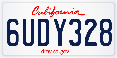 CA license plate 6UDY328