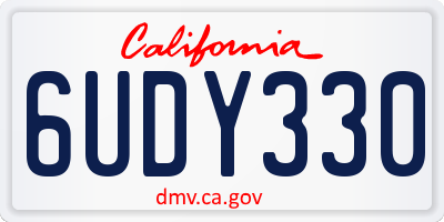CA license plate 6UDY330