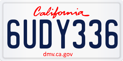 CA license plate 6UDY336
