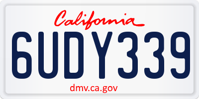 CA license plate 6UDY339