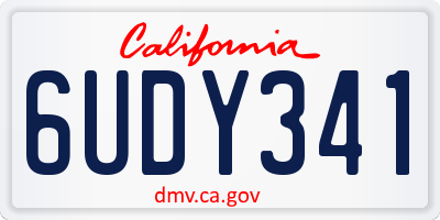 CA license plate 6UDY341