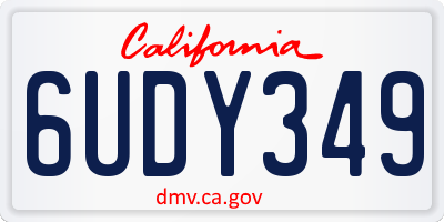 CA license plate 6UDY349