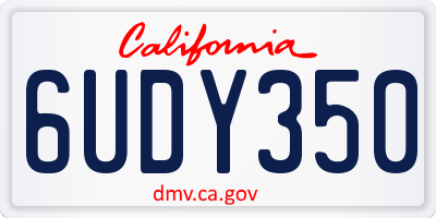 CA license plate 6UDY350