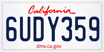 CA license plate 6UDY359