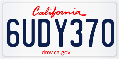 CA license plate 6UDY370