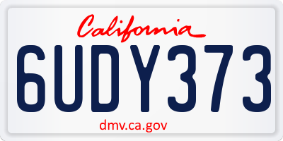 CA license plate 6UDY373