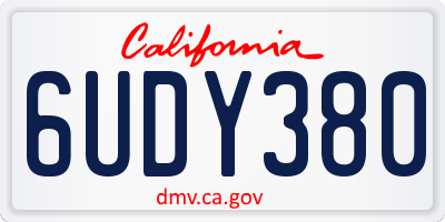 CA license plate 6UDY380