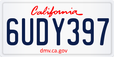 CA license plate 6UDY397
