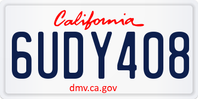 CA license plate 6UDY408