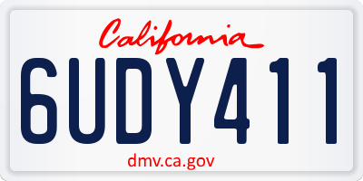 CA license plate 6UDY411