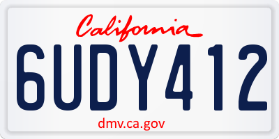 CA license plate 6UDY412
