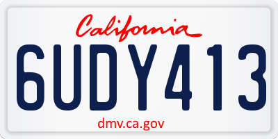 CA license plate 6UDY413