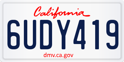 CA license plate 6UDY419