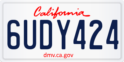 CA license plate 6UDY424