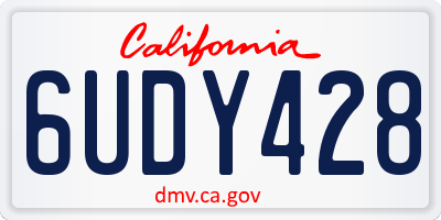 CA license plate 6UDY428