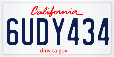 CA license plate 6UDY434