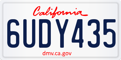 CA license plate 6UDY435