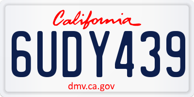 CA license plate 6UDY439