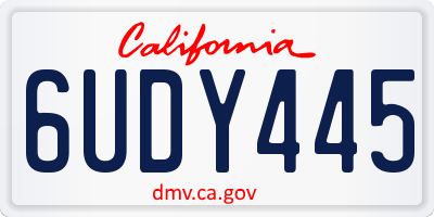 CA license plate 6UDY445