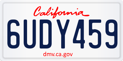 CA license plate 6UDY459