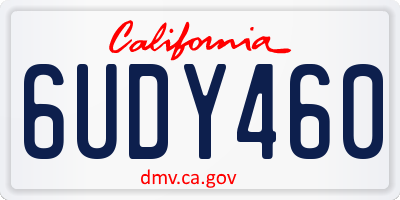CA license plate 6UDY460