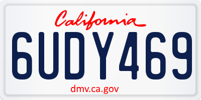 CA license plate 6UDY469