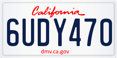 CA license plate 6UDY470