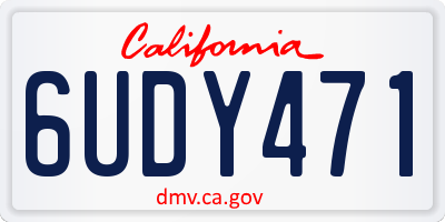 CA license plate 6UDY471