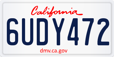 CA license plate 6UDY472