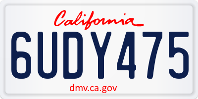 CA license plate 6UDY475