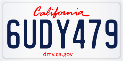 CA license plate 6UDY479