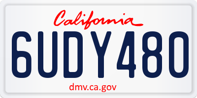CA license plate 6UDY480