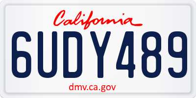 CA license plate 6UDY489