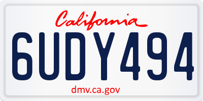 CA license plate 6UDY494