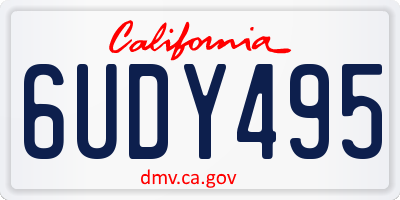 CA license plate 6UDY495
