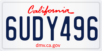 CA license plate 6UDY496