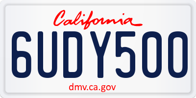CA license plate 6UDY500