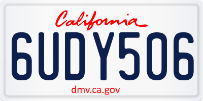 CA license plate 6UDY506