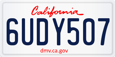 CA license plate 6UDY507