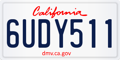 CA license plate 6UDY511