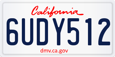 CA license plate 6UDY512
