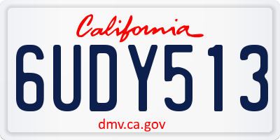 CA license plate 6UDY513