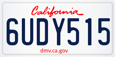 CA license plate 6UDY515