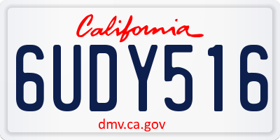 CA license plate 6UDY516