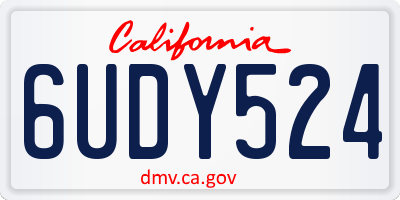 CA license plate 6UDY524