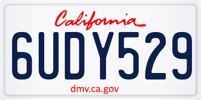 CA license plate 6UDY529