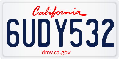CA license plate 6UDY532